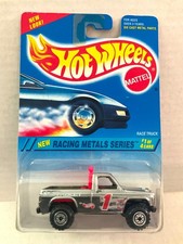Hot Wheels Race Truck Chevy Squarebody Pickup - 1995 Racing Metals 336 - Chrome