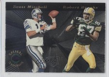 1996 Playoff Illusions Optical Illusions Scott Mitchell Robert Brooks #11 4p7