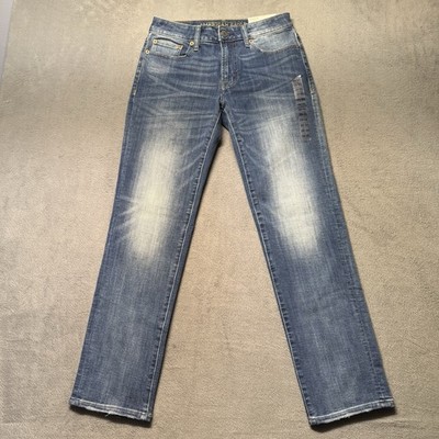 American Eagle Slim Straight Jeans Mens 29x30 Blue Medium Wash Extreme Flex NWT
