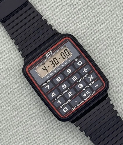 1986 Vintage Timex CALCULATOR Digital Watch - WORKING! - RARE! - EXCELLENT!