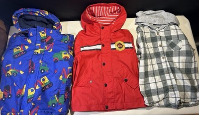 *Lot of 3* Boys 3t/4t Hooded Jackets Multicolor Winter Coat