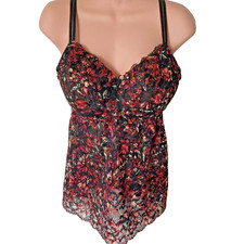 MARKS SPENCER M S Black Red Berry Mix Lace Camisole Top Marks Size 16