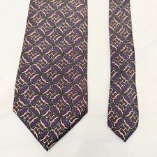 Brooks Brothers Makers Tie 100% Silk Made In USA Blue With Green Gold Geometric
