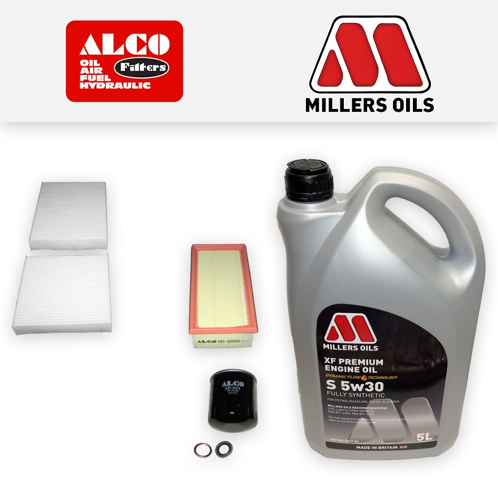 SERVICE KIT for PEUGEOT 2008 1.2 VTI PURETECH 82 OIL AIR CABIN FILTER +OIL 13-18