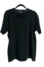 Emporio Armani Black XL Short Sleeve Logo Men's T-Shirt Cotton