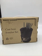 NIB Kenny Loggins Cast Iron Fondue Set