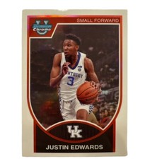 2023-24 1st Bowman Chrome U Basketball Throwback Justin Edwards #07B-10 Kentucky