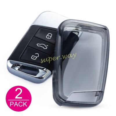 2x Black Transparent Key Cover Case For VW Arteon Atlas Cross Sport Accessories