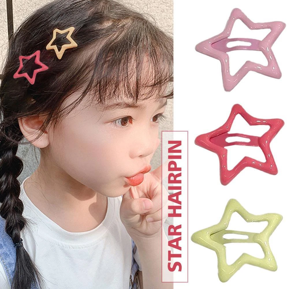 Star Hair Clips For Girls Filigree Star Metal Snap HairpinsXP Clip