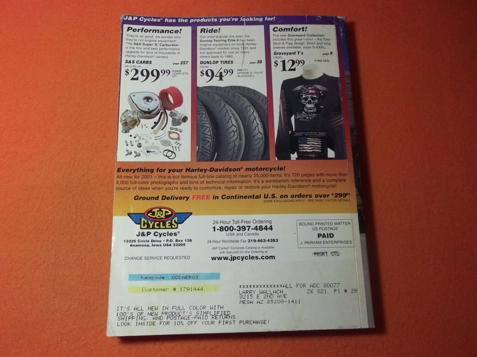 2001 J&P Cycle Parts & Accessories for HarleyDavidson Motorcycles