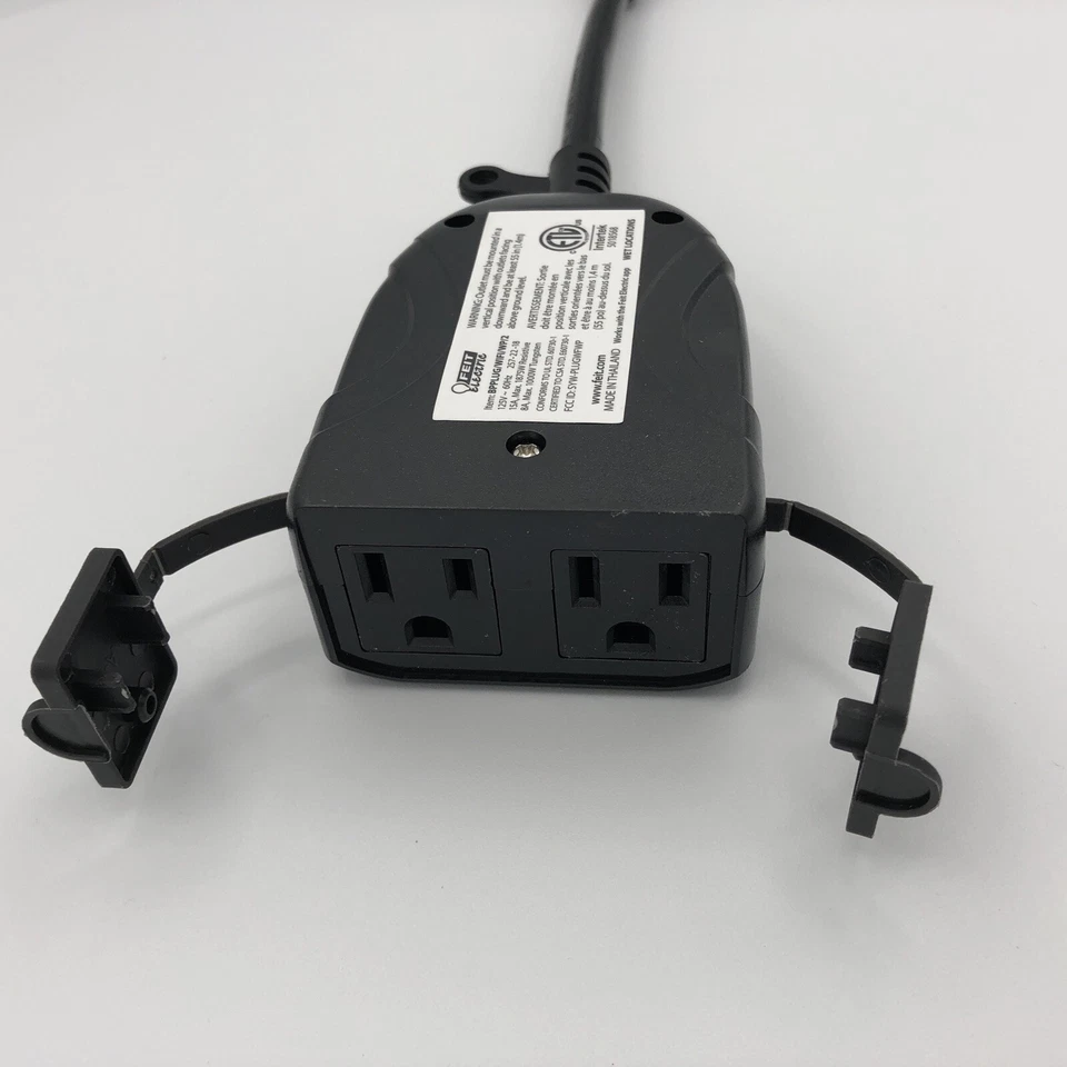 Enchufe inteligente Feit Wi-Fi enchufe inteligente doble toma enchufe inteligente exterior - NOB (una sola unidad) Foto 3 de 4