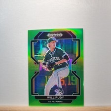 2022 Prizm Draft Picks Baseball Will Rudy base LIME GREEN Prizm 71/75 # PDP162