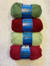 New Wool Blend 1.75 ounce Skeins Yarn You Pick Color Red or Green Choices