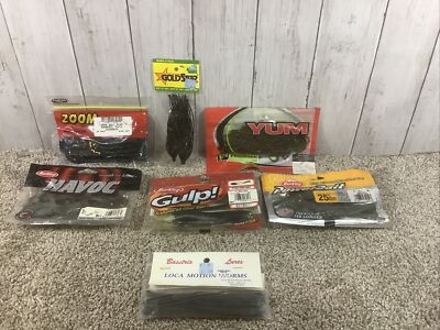 7 Brand New Plastic Worms Lizard Berkley, Havoc, Gulp, Power Bait Gold Star