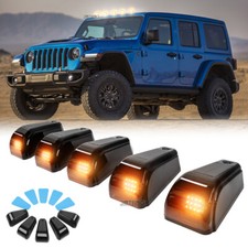 5x Solar Powered Wireless Led Roof Cab Marker Lights For Jeep Wrangler Gladiator