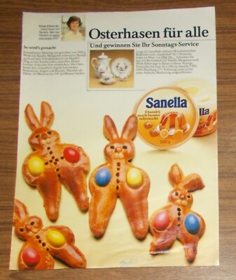 Seltene Werbung SANELLA Margarine - Osterhasen 1984