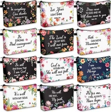 Chunful 12 Pcs Inspirational Christian Bags Bulk for Women Bible Verse... 