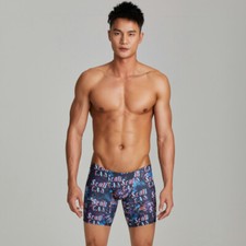 Seobean Men Swimwear Letter Printed Underwear Bikini Short Long Boxers Quick-dry