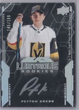 2021-22 SPx UD Black Obsidian Rookies Autograph Peyton Krebs RC Auto /199 Vegas