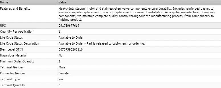Válvula SMP STANDARD EGR para MPV MAZDA 2002-2006 Foto 4 de 4