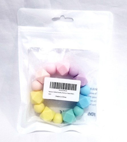 Pulsera de silicona masticable para bebés y niños sensoriales, colores pastel - Imagen 6 de 7