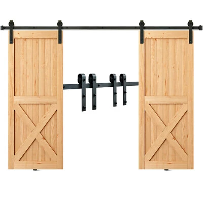 Uimoso Kit Quincaillerie Rail Porte Coulissante Double de Grange 244 cm Cintre J - Imagen 1 de 4