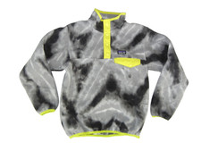 PATAGONIA Gray/Yellow Warm SNAP-T FLEECE JACKET Pullover Gym Coat Kid Sz YOUTH M