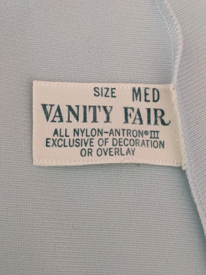 Vintage Vanity Fair Lindo Vestido de Noite Azul Conjunto de Roupão de Renda M - Imagem 4 de 4