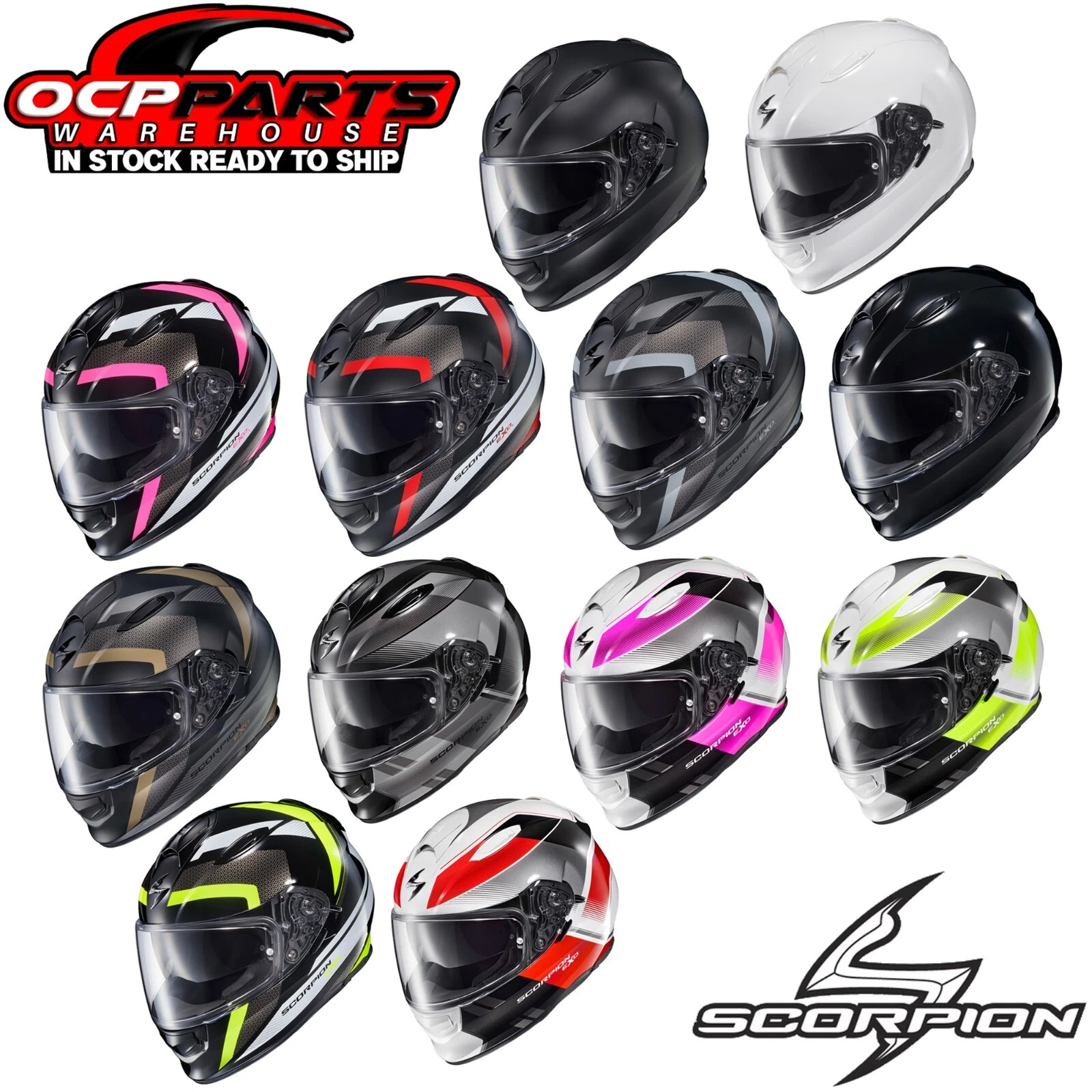 NEW SCORPION EXO RYZER FULL-FACE MOTORCYCLE HELMET - PICK COLOR & SIZE