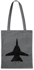 Jet II Silhouette Shopper Shopping Bag Airforce Fighter Pilot Jet Combat