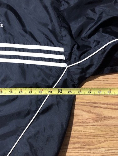 Vintage 90s Adidas Team Insulated Windbreaker Jacket Mens L Black / White Zip Up - Picture 6 of 10