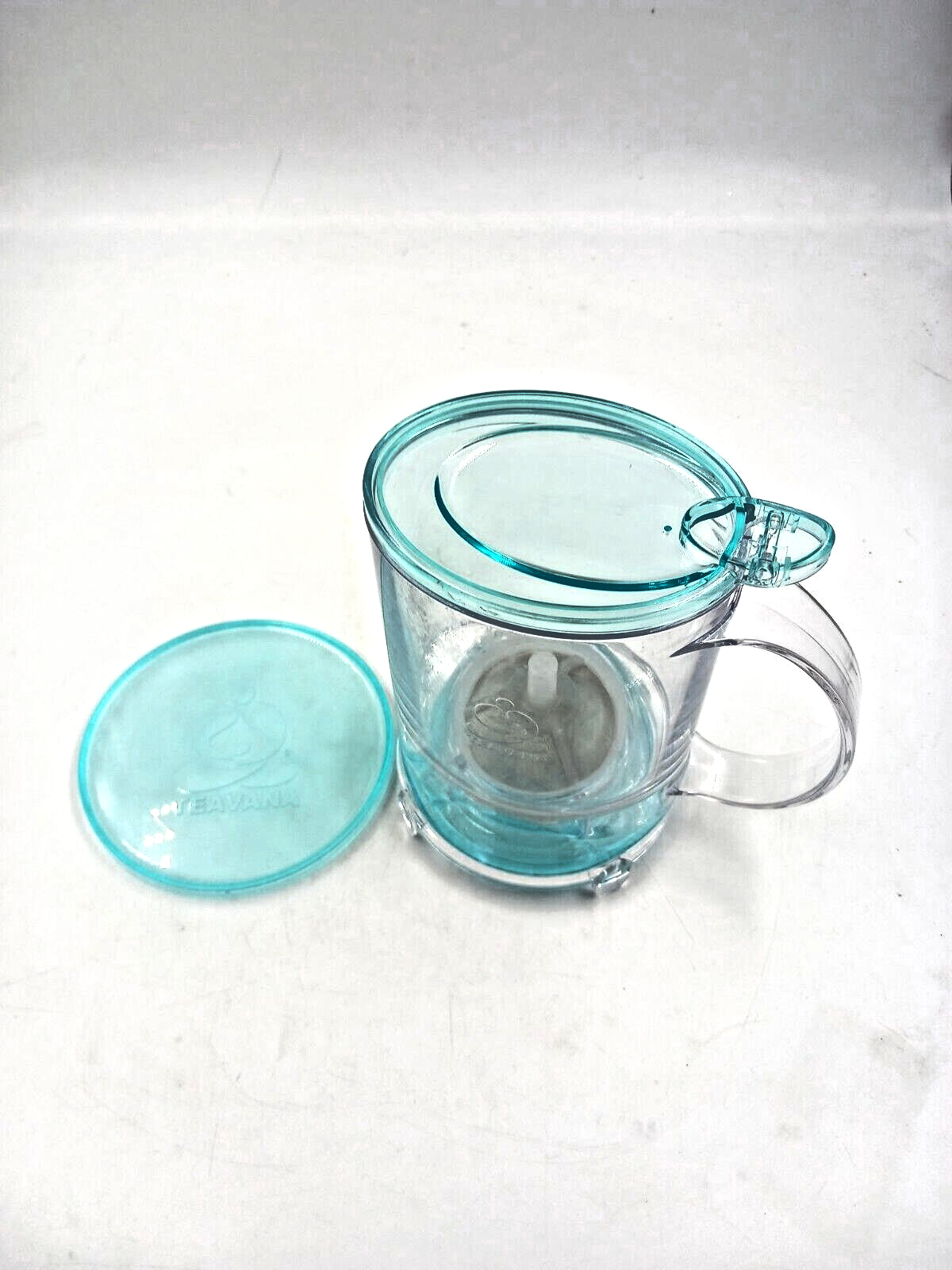 Teavana Perfect Tea Maker 16 oz Loose Leaf Infuser Aqua Blue Drip Plate eBay
