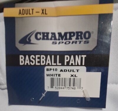 (BB - 46) CHAMPRO BASEBALL PANT SHORT WHITE ADULT SIZE X-LARGE