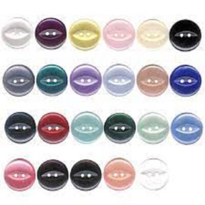 Lot De 20 Boutons Plats 2 Trous - Bleu Royal, 11 Mm - Pour Scrapbooking & Mercerie