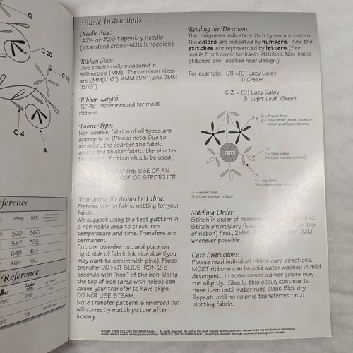 Ribbon Embroidery Beginning Stitches 2 - 1994 Vtg True Colors Instructional Book - Picture 12 of 24