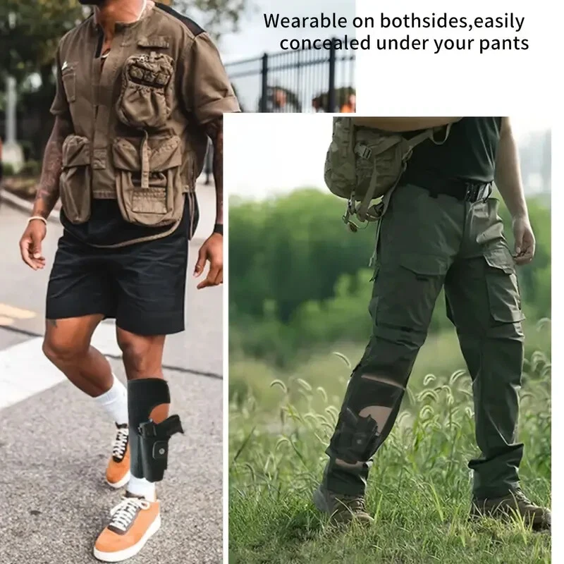 Concealed Pistol Ankle Leg Holster Elastic Leg Holster with Magazine Holder - Image 4 of 4