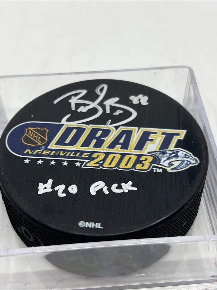 Disco firmado por Brent Burns 2003 Nashville Draft | Sin certificado de autenticidad Foto 2 de 3