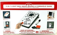 NEW Cornhole Game & Memo Board 3 in 1 Light Up LED Box by Holiday Time