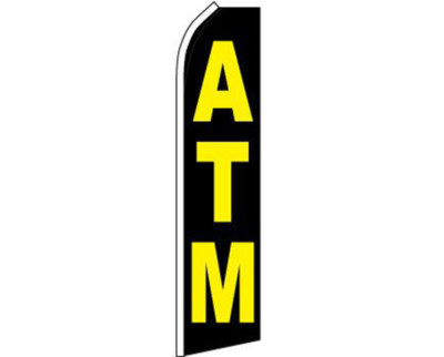 Pack of 2 ATM Black & Yellow Swooper Super Feather Advertising Flag