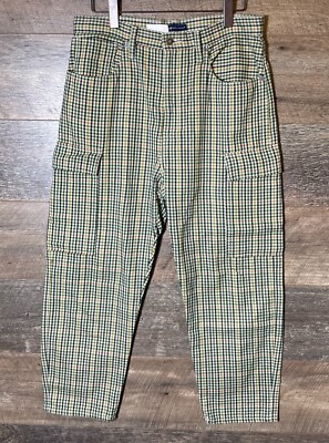 Levis Made & Crafted Barrel Crop Check Hose Cargotaschen Damen - 30W