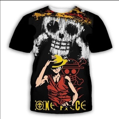 T-shirt Manches Courtes One Piece - Choix Du Modèle Et De La Taille (de 1m10 à XXL) - Personnages Luffy, Zoro, Etc.