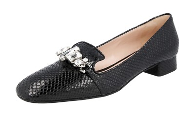 MIU MIU by PRADA KRISTALL Python Leder Pumps - 5S426B - Schwarz NEU