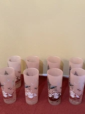 Vintage  Frosted Collins Iced Tea  8 Glasses