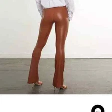 Commando Women’s Size XL Cocoa Camel Flared Leggings Faux Leather Flare