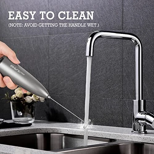 Milk Frother Handheld Battery Operated Electric Foam Maker, Drink Mixer Gray