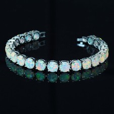 White Opal Tennis Bracelet | Perfect Valantin...