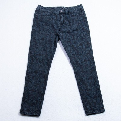 Seven7 Jeans Womens 14 - 34x28 Skinny Blue Black Jacquard Fabric Pants