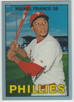 2016 Topps Heritage Chrome Maikel Franco Silver Refractor /567 Phillies 