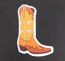 Bumblebee Design Western Cowboy Boot Sticker 2.5