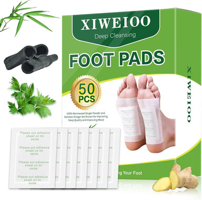 50 Pack Foot Pads, Ginger Oil Bamboo Charcoal, Foot CareFoot Patch Message De...